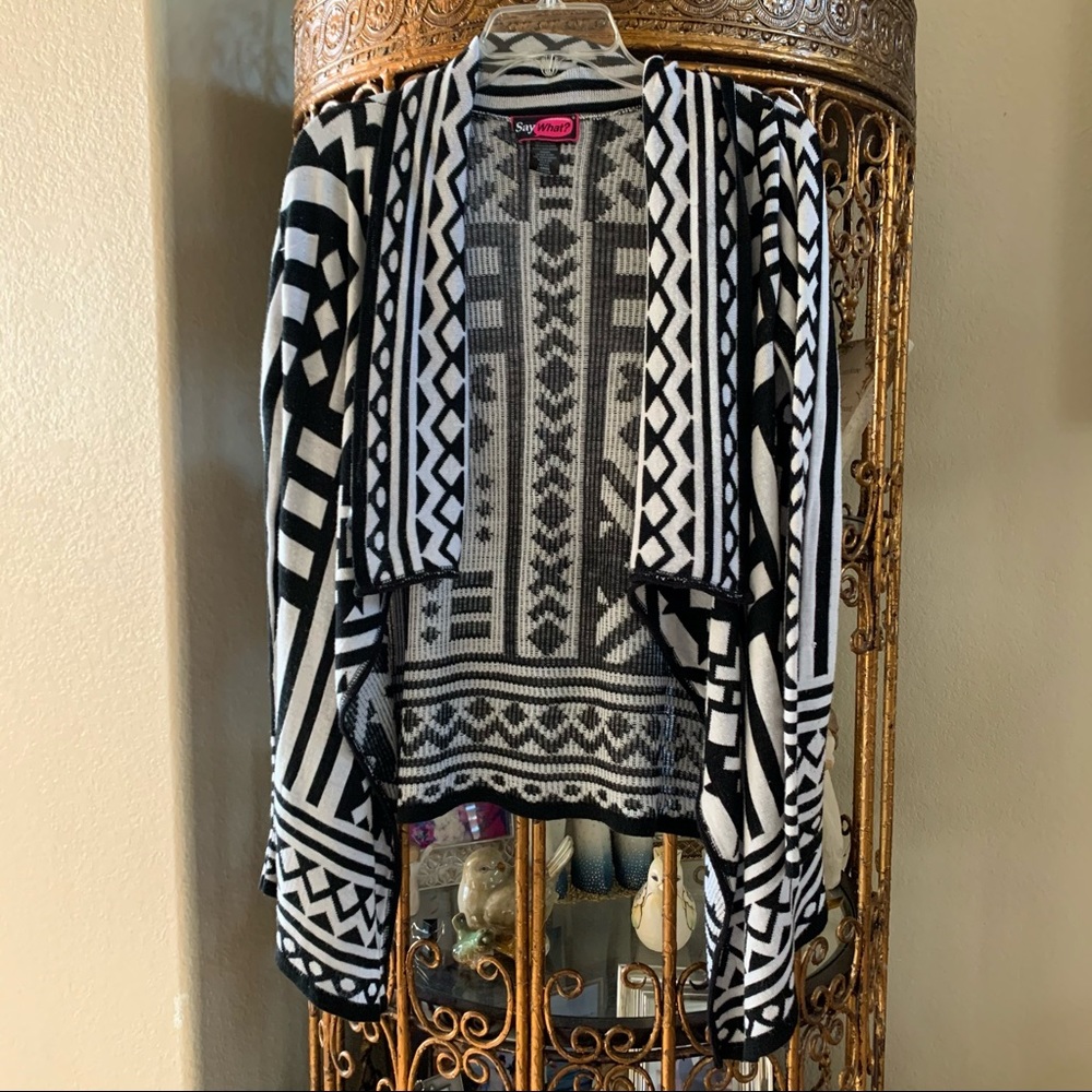 Say What? Waterfall Shawl Sweater